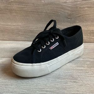 Superga Black Platform Sneakers 